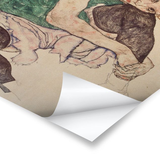 Poster - Egon Schiele - Sitzende Frau mit hochgezogenem Knie - Hochformat 3:2