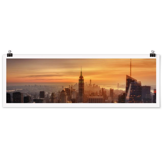 Moderne Poster Manhattan Skyline Abendstimmung