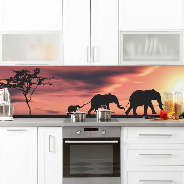 Wandpaneele Küche Savannah Elefant
