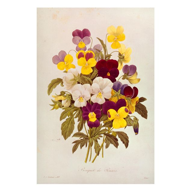 Magnettafeln Blumen Pierre Joseph Redouté - Ein Bund von Stiefmütterchen