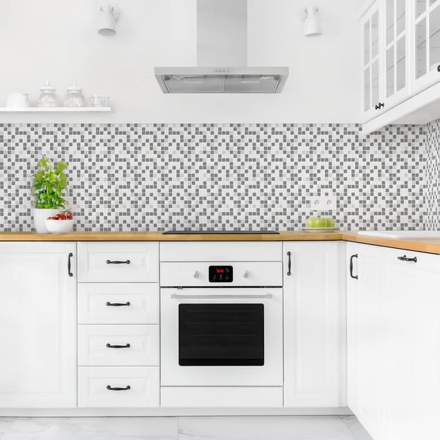 Küchenspiegel Mosaikfliesen Grau