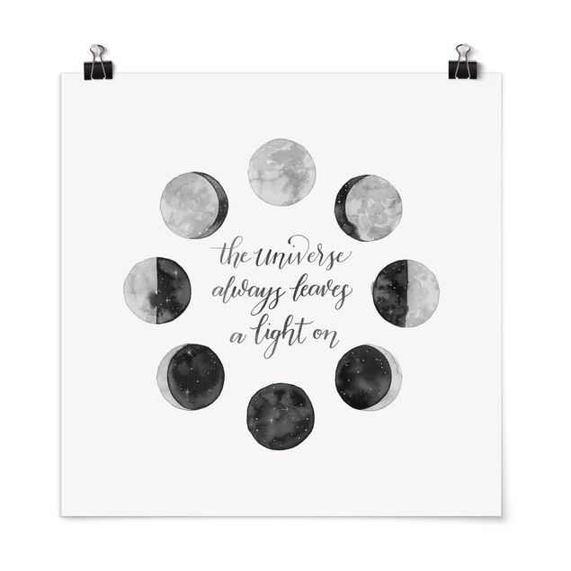 Poster mit Sprüchen Ode an den Mond - Universum