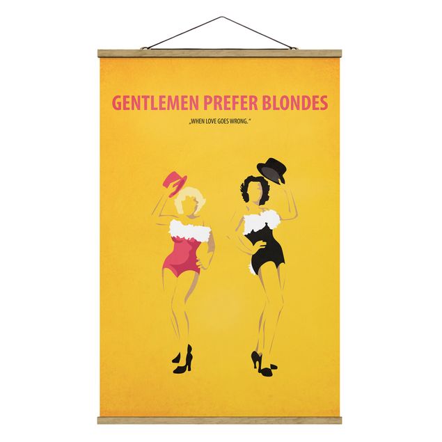 Stoffbild mit Posterleisten - Filmposter Gentlemen prefer blondes - Hochformat 2:3