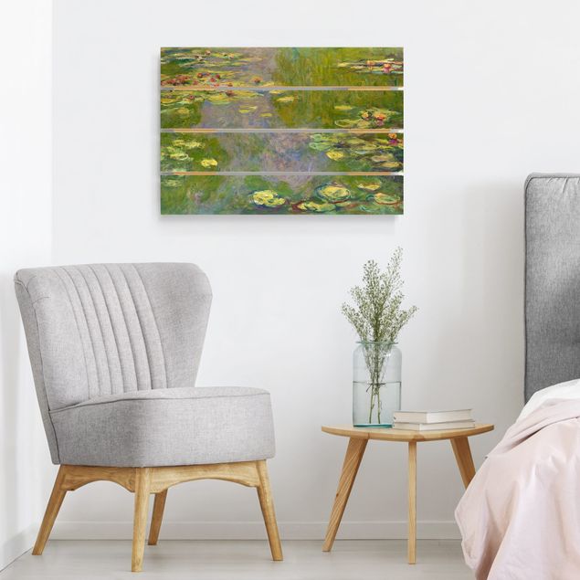 Bilder auf Holz Claude Monet - Grüne Seerosen