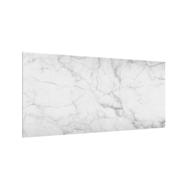 Spritzschutz Glas - Bianco Carrara - Querformat - 2:1