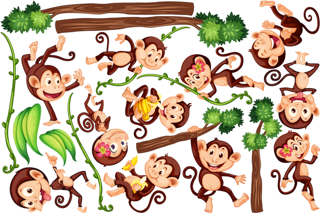 Wandtattoo - Affen des Dschungels