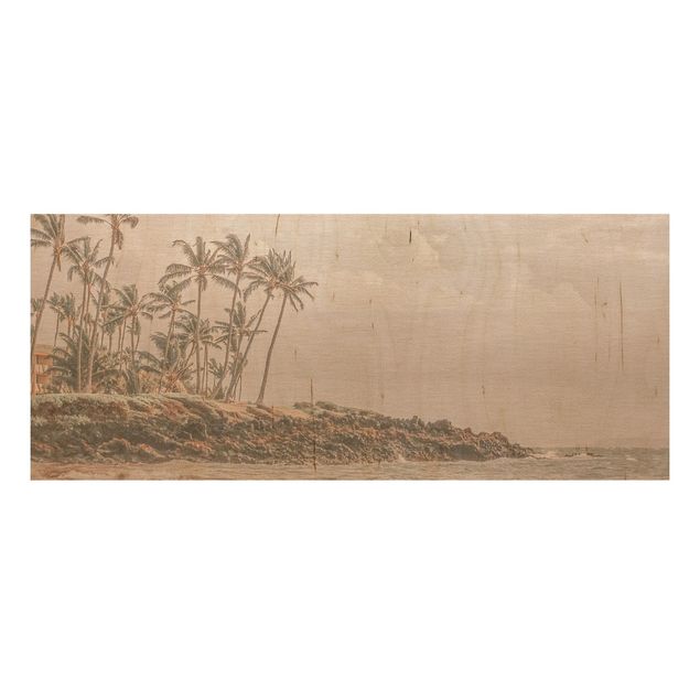 Holzbild maritim Aloha Hawaii Strand