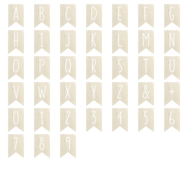 Wanddeko Holzbuchstabe in Größe M - Alphabet Wimpelkette