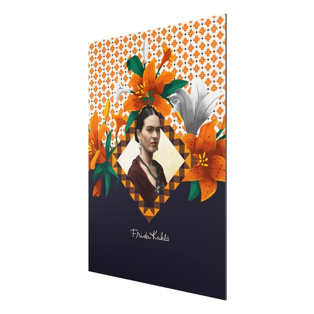Alu Dibond Druck Frida Kahlo - Lilien