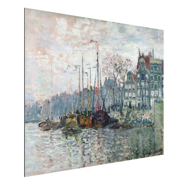 Alu-Dibond Bild - Claude Monet - Blick auf die Prins Hendrikkade und die Kromme Waal in Amsterdam