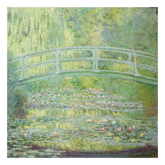 Alu-Dibond Bild - Claude Monet - Seerosenteich und japanische Brücke