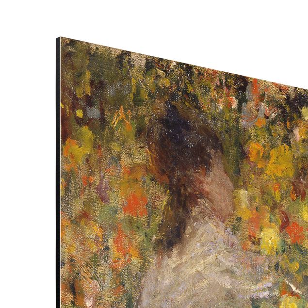 Alu-Dibond Bild - Claude Monet - Zwei Damen im Blumengarten