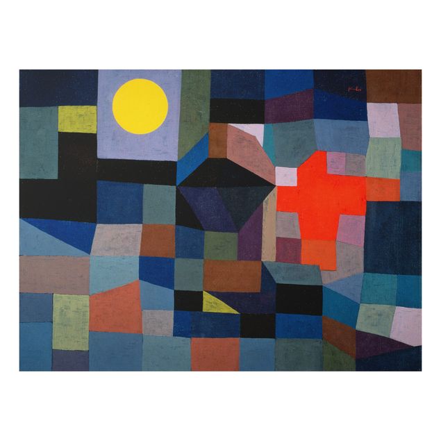 Alu-Dibond Bild - Paul Klee - Feuer bei Vollmond