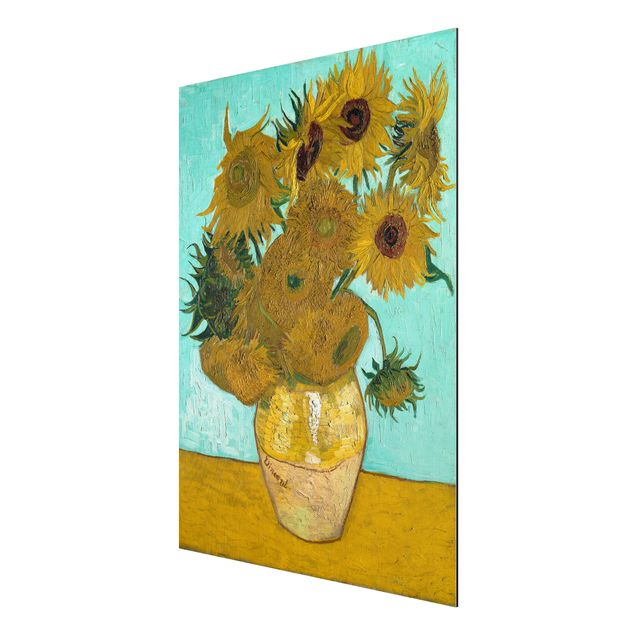Alu-Dibond Bild - Vincent van Gogh - Vase mit Sonnenblumen