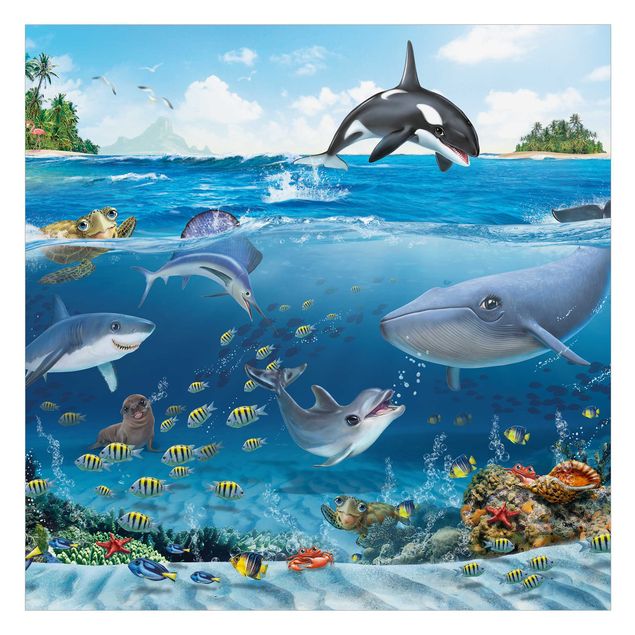 Fensterfolie - Sichtschutz - Animal Club International - Unterwasserwelt mit Tieren - Fensterbilder