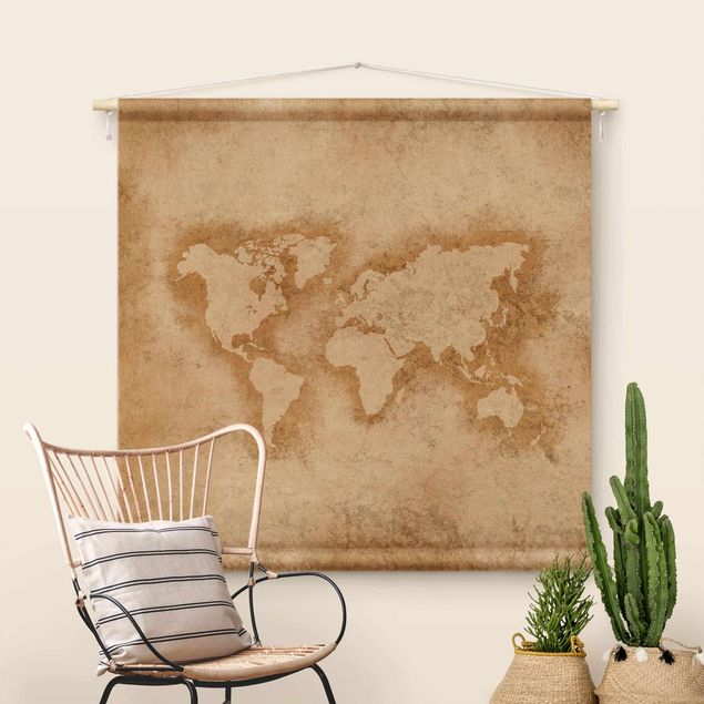 Wandbehang Antike Weltkarte