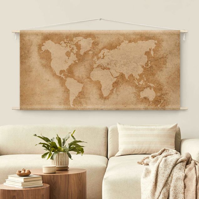 Wandbehang Antike Weltkarte