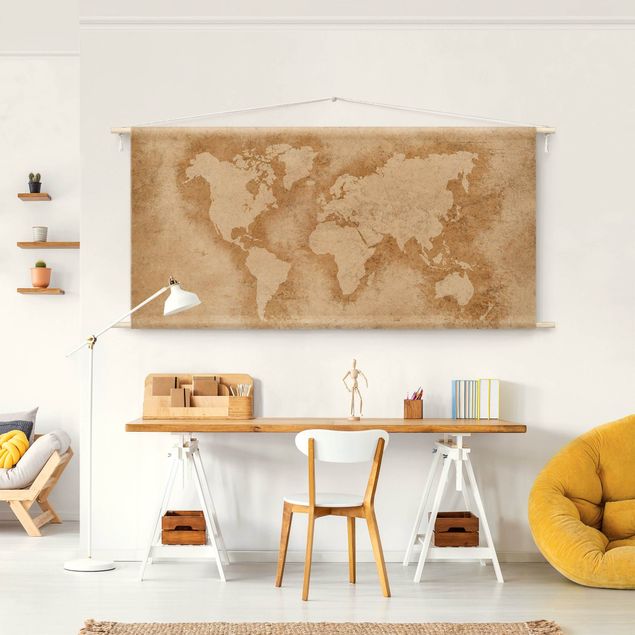 Wandtücher Antike Weltkarte