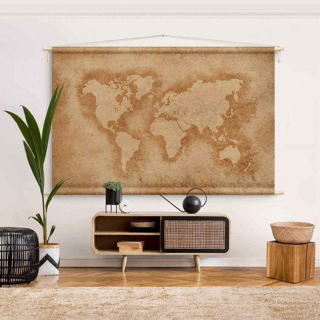 Wandtuch Antike Weltkarte