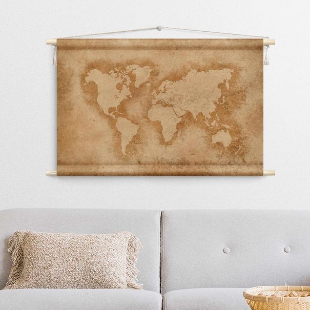 Wandbehang groß Antike Weltkarte