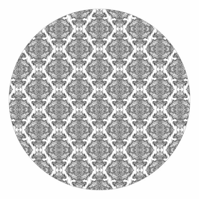 Muster Tapete Aquarell Barock Muster in Grau