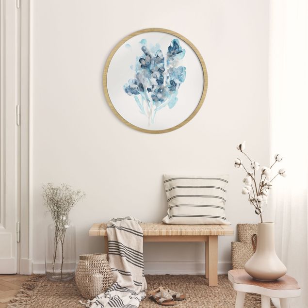 Moderne Bilder mit Rahmen Aquarell Bouquet in blauen Schattierungen