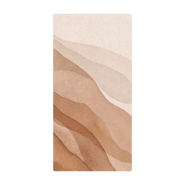 Kork-Teppich - Aquarell Landschaft Sandwogen - Hochformat 1:2