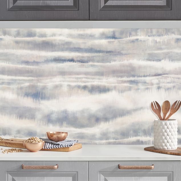 Platte Küchenrückwand Aquarell Nebel Streifen