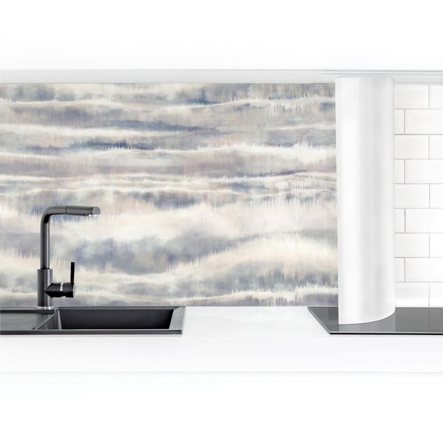Küchenrückwand selbstklebend Aquarell Nebel Streifen