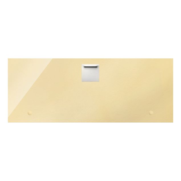 Glasbild - Aquarell Pastell Bunt mit Gold - Panorama 5:2