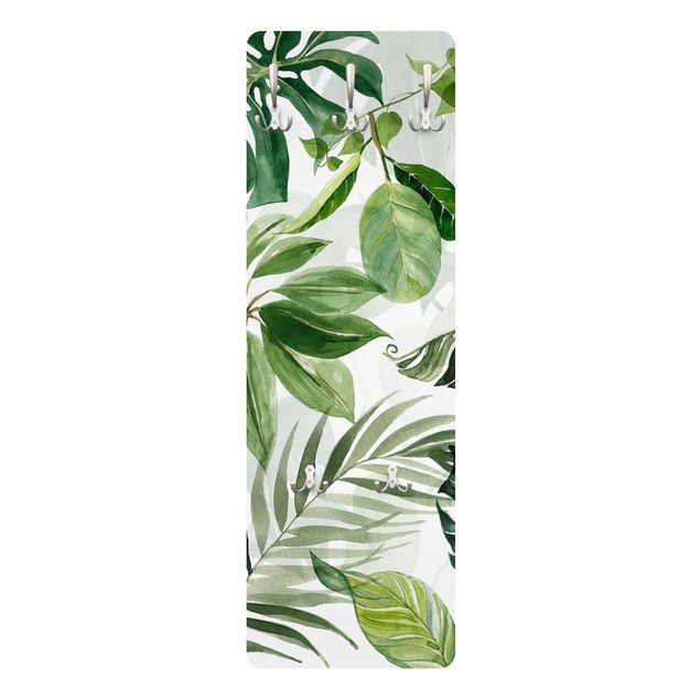 Garderobe - Aquarell Tropische Blätter und Ranken