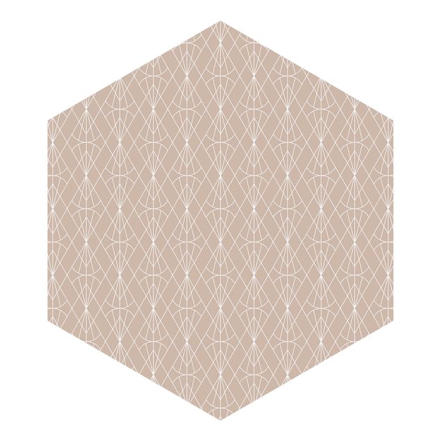 schöne Tapeten Art Deco Diamant Muster vor Beige XXL