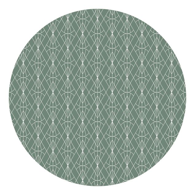 Design Tapeten Art Deco Diamant Muster vor Grün XXL