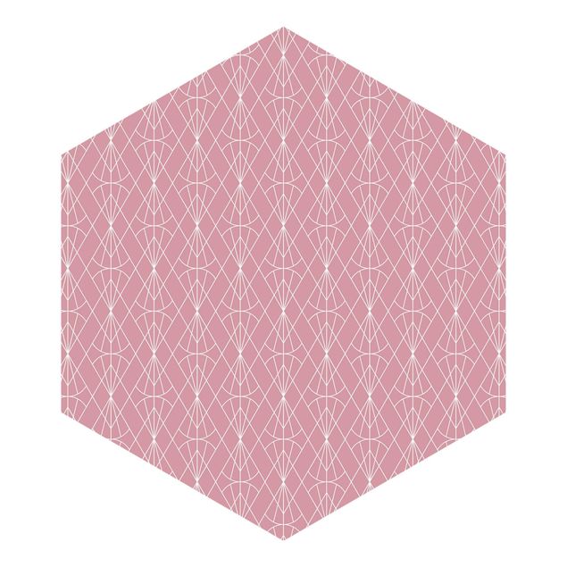 schöne Tapeten Art Deco Diamant Muster vor Rosa XXL