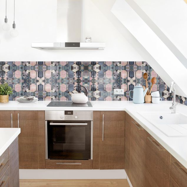 Küchenrückwand - Art Deco Marmor Gold II