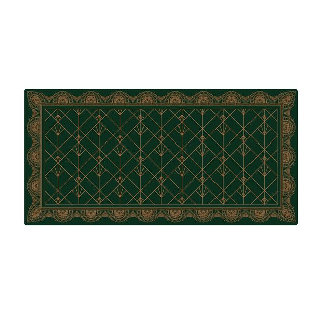 Kork-Teppich - Art Deco Palme mit Bordüre - Querformat 2:1
