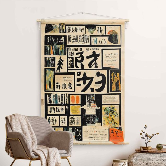 Moderne Wandteppiche Asiatische Schriften II
