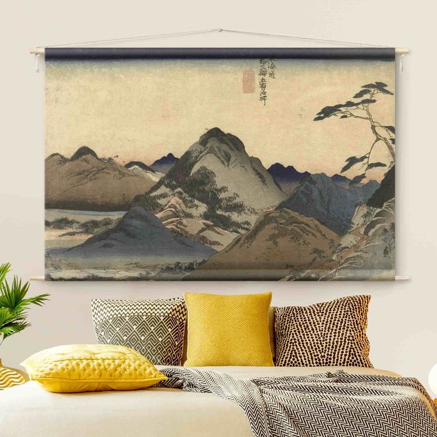 Wandbehang Stoff Asiatische Zeichnung - Berg