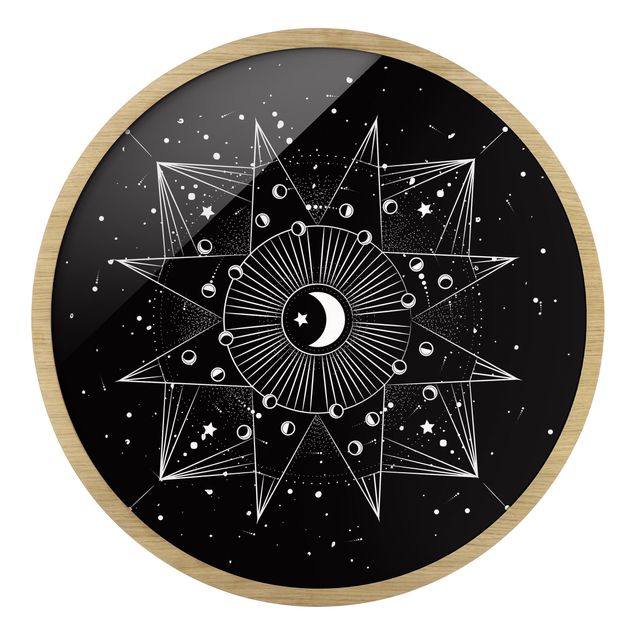 Wandbilder Astrologie Mond Magie Schwarz