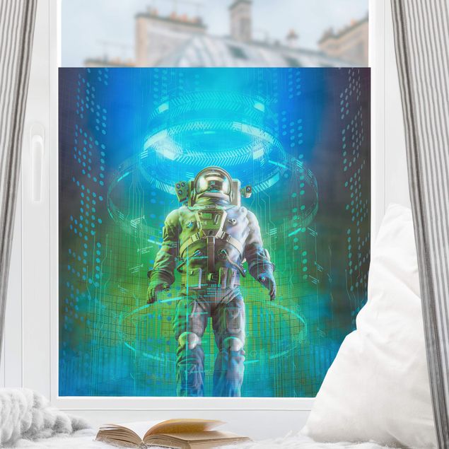 Klebefolie Fenster Astronaut in Röhre