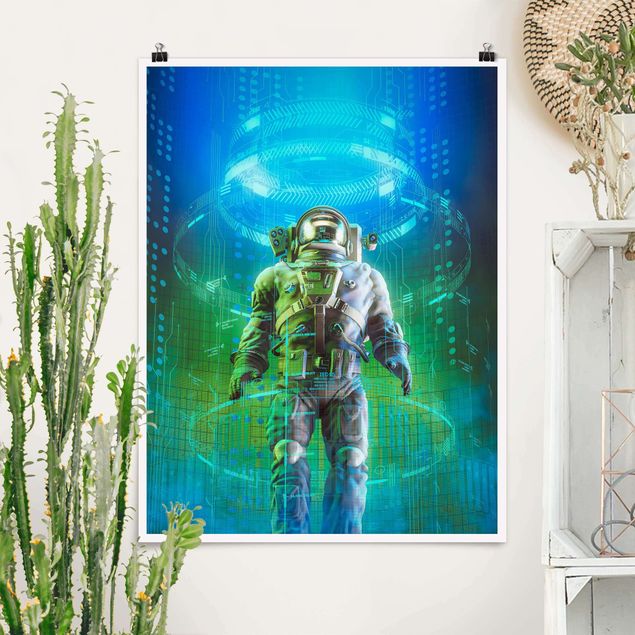 Wand Poster XXL Astronaut in Röhre