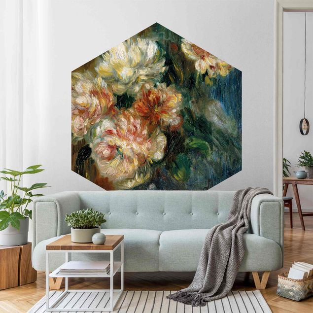 Tapete Blumen Auguste Renoir - Vase Pfingstrosen