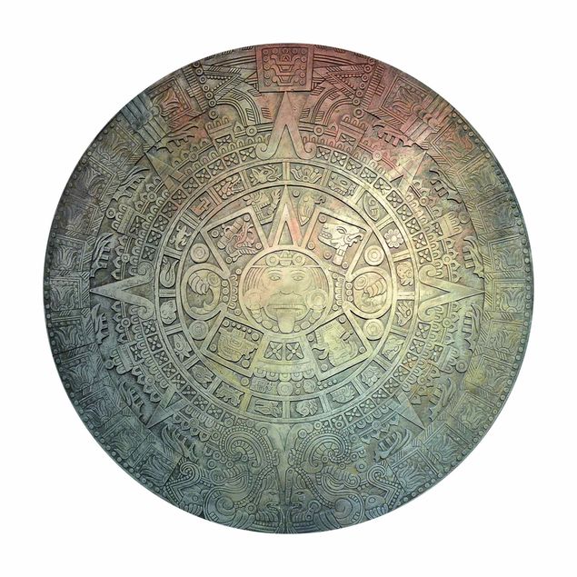 Vinyl-Teppich Azteken Ornamentik im Kreis
