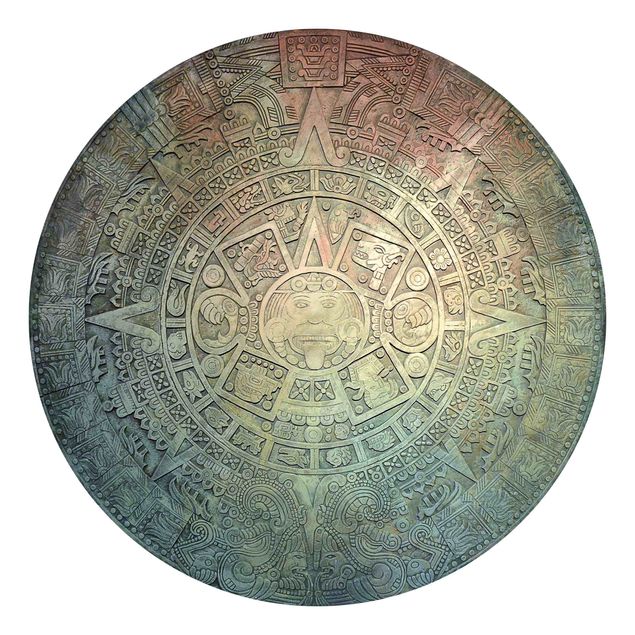 Design Tapeten Azteken Ornamentik im Kreis