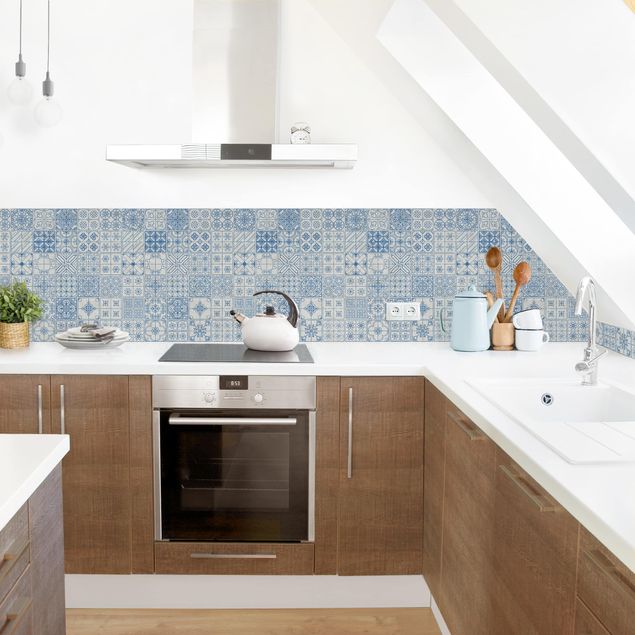 Küchenspiegel Fliesenmuster Coimbra blau