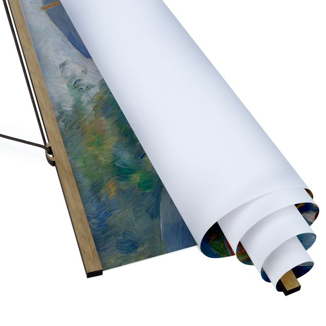 Stoffbild mit Posterleisten - Auguste Renoir - Die Regenschirme - Hochformat 1:2