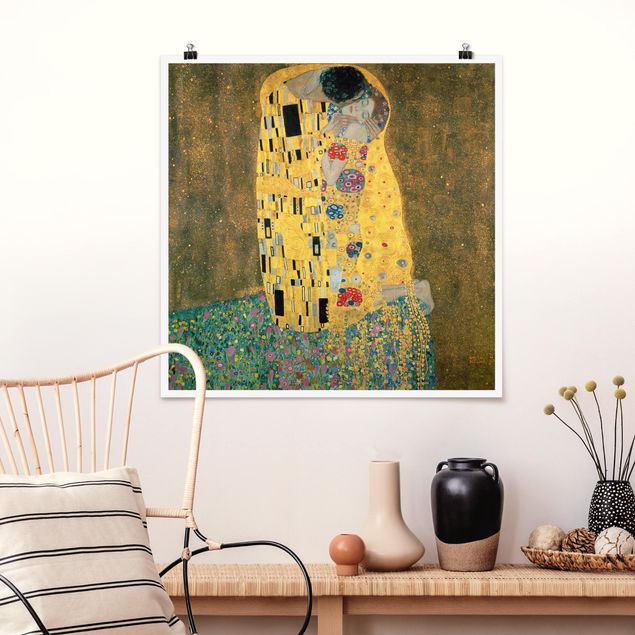 Art Deco Poster Gustav Klimt - Der Kuß