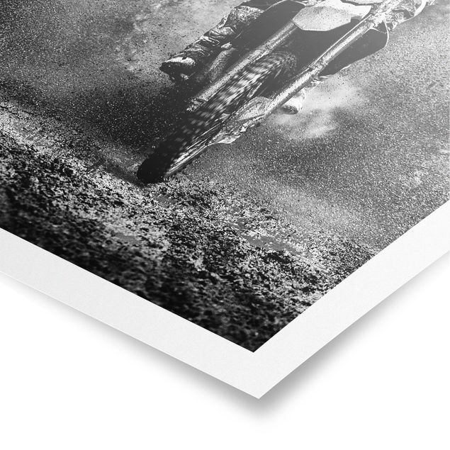 Poster - Motocross im Schlamm - Hochformat 3:4