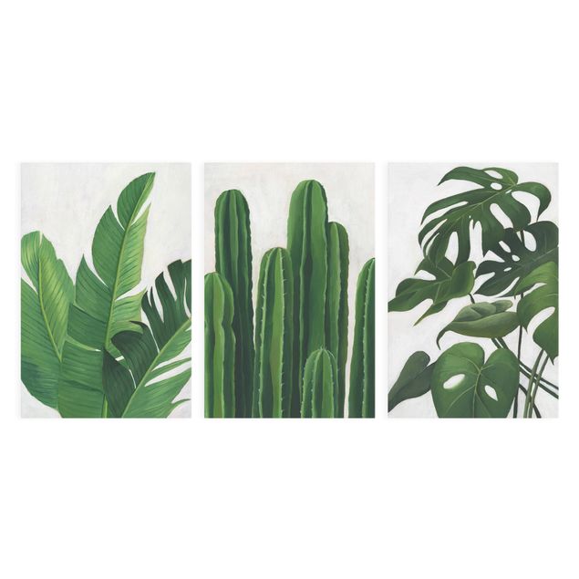 Leinwandbild 3-teilig - Lieblingspflanzen Tropical Set II - Hoch 3:2