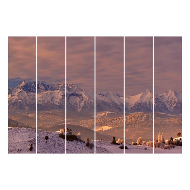 Schiebegardinen Set - Hohe Tatra am Morgen - Flächenvorhänge
